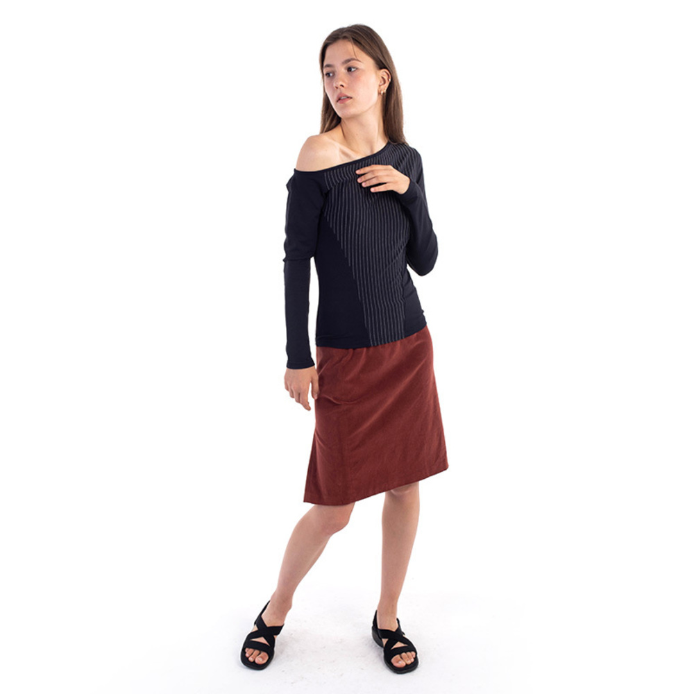 COMPAGNIA ITALIANA DARK BLUE, DARK GRAY, LIGHT GRAY BLOUSE | WOMENS SIZE M